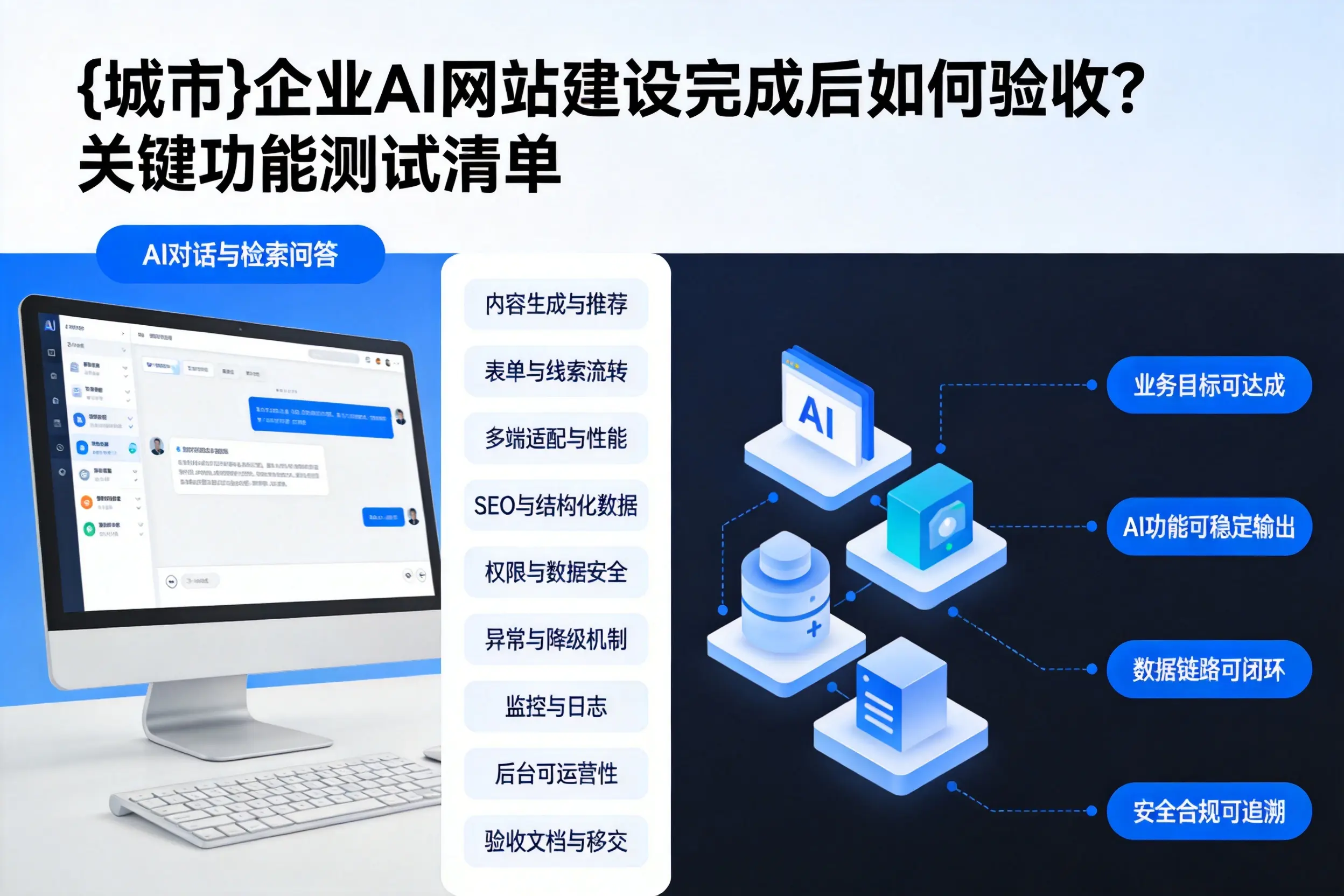 泰安企业AI网站建设完成后如何验收？关键功能测试清单