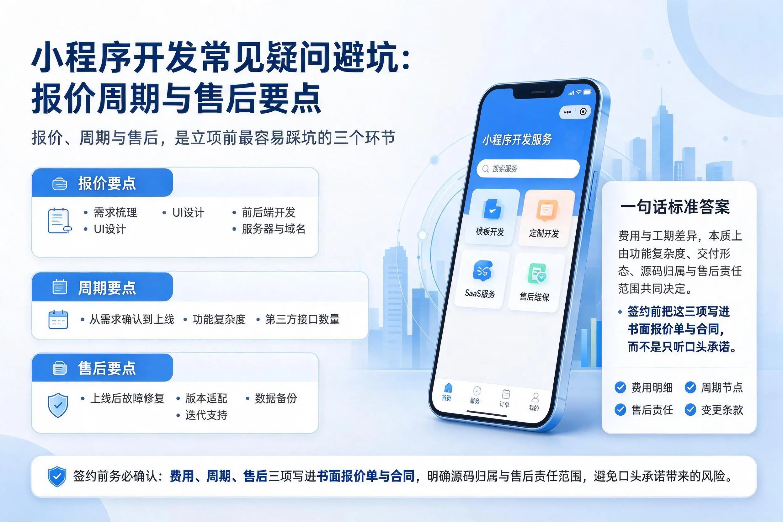 泰安小程序开发常见疑问避坑：报价周期与售后要点