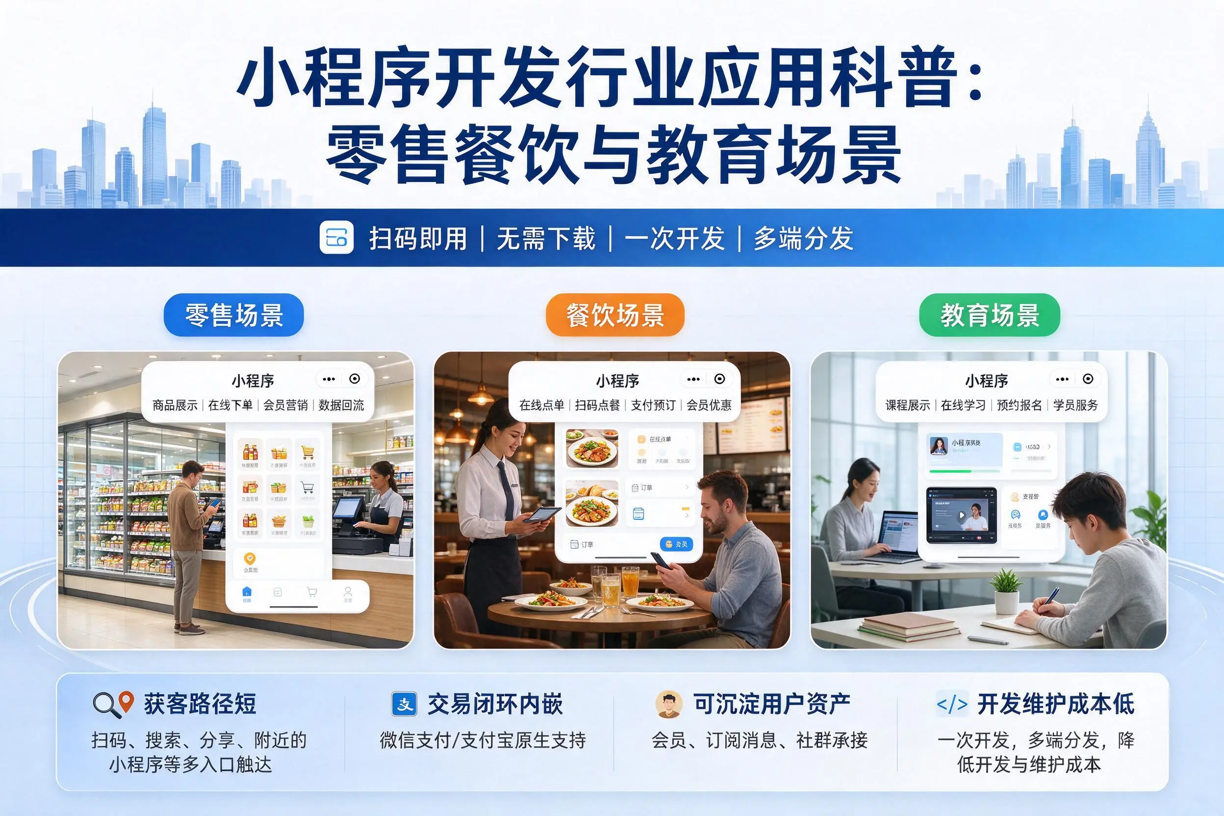 泰安小程序开发行业应用科普:零售餐饮与教育场景