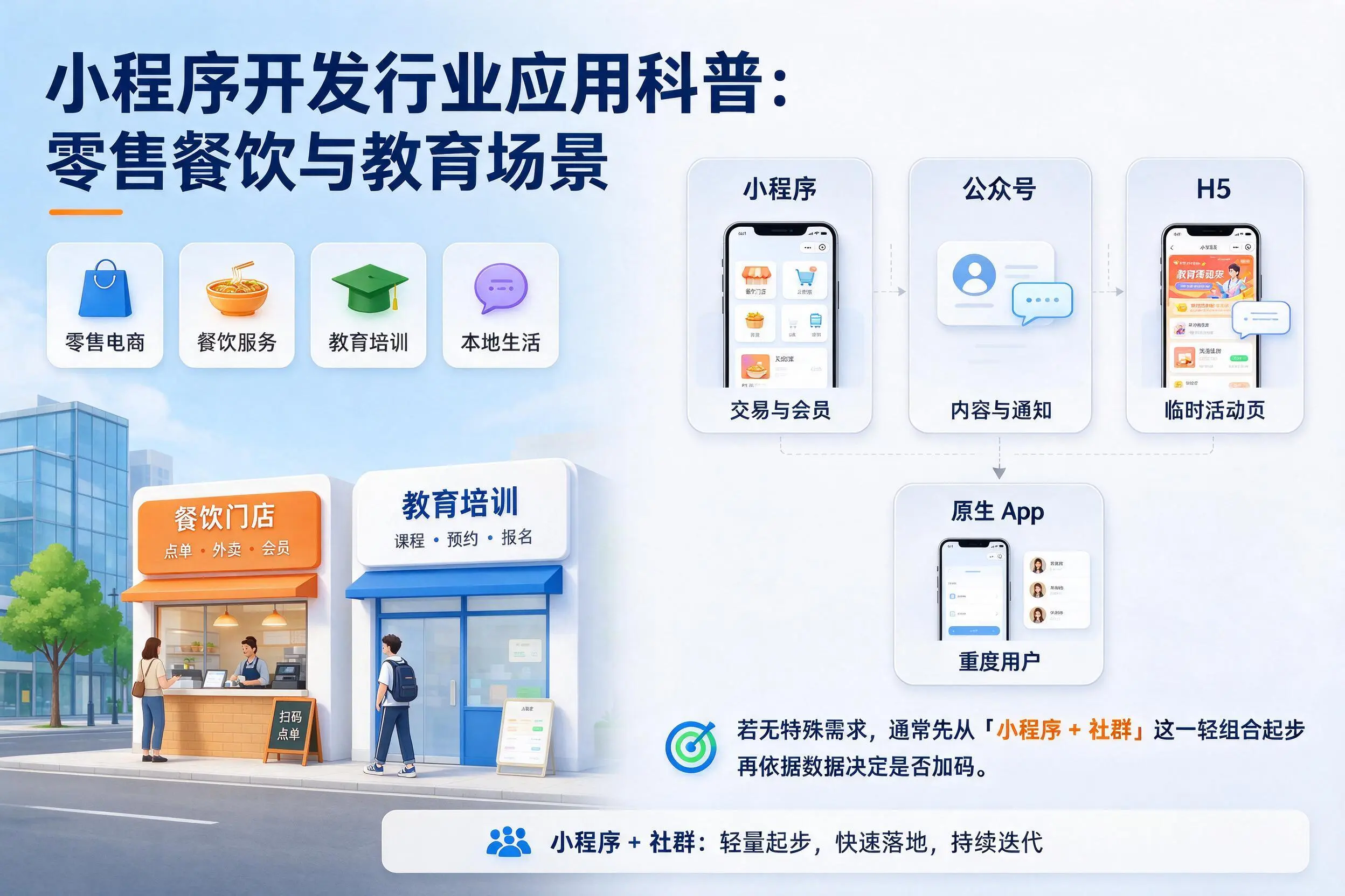 泰安小程序开发行业应用科普:零售餐饮与教育场景