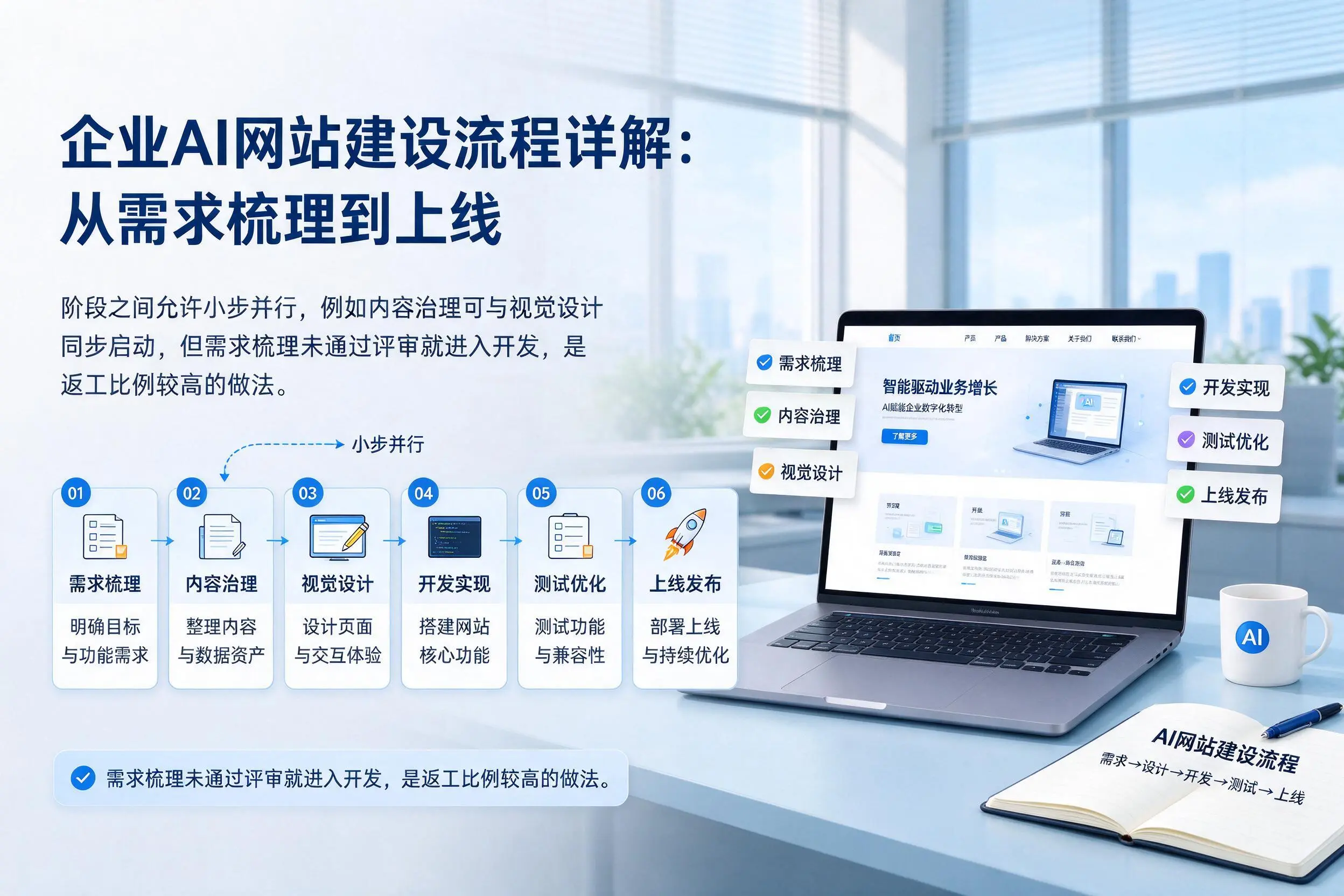泰安企业AI网站建设流程详解:从需求梳理到上线