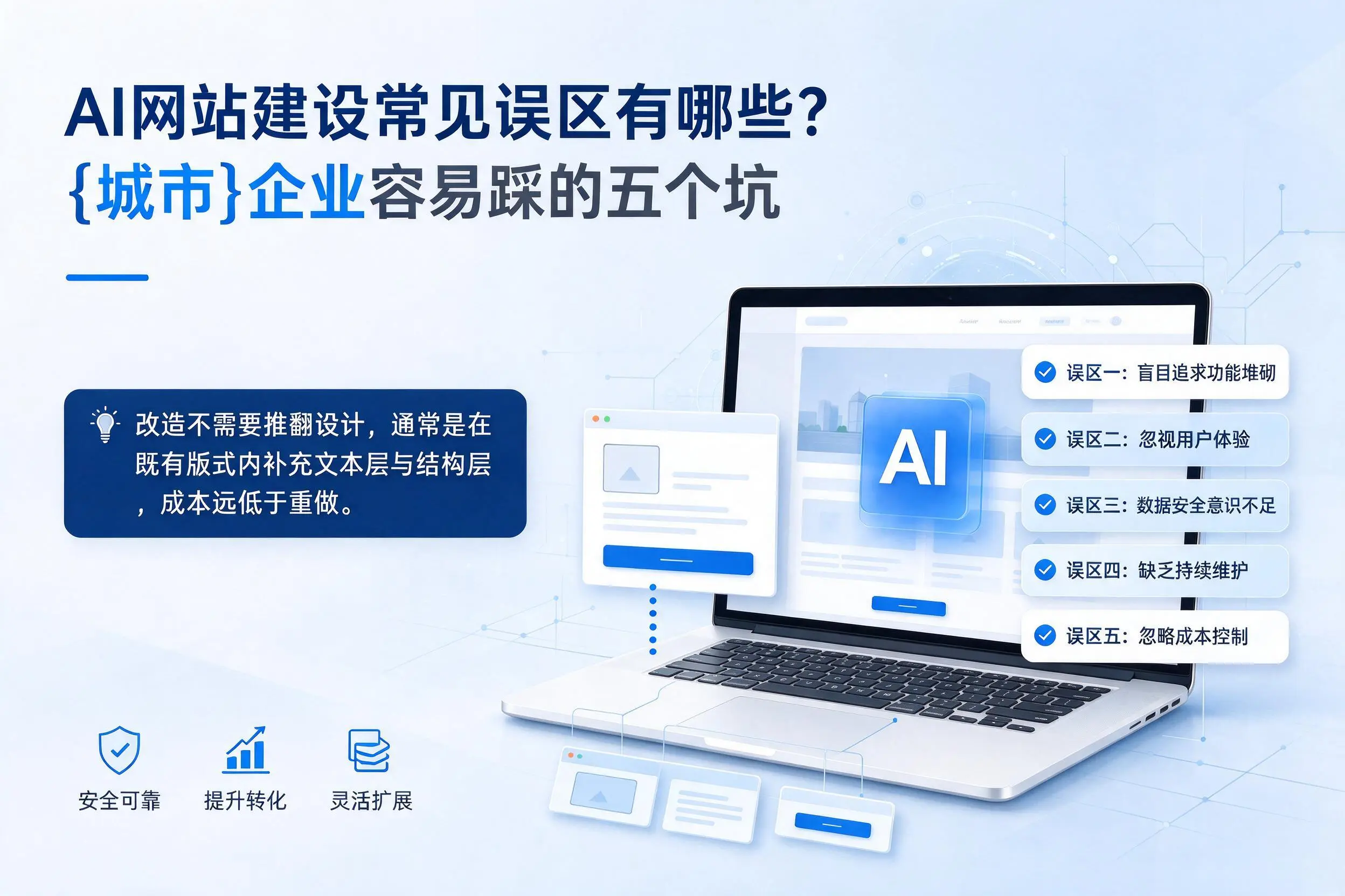 AI网站建设常见误区有哪些?泰安企业容易踩的五个坑