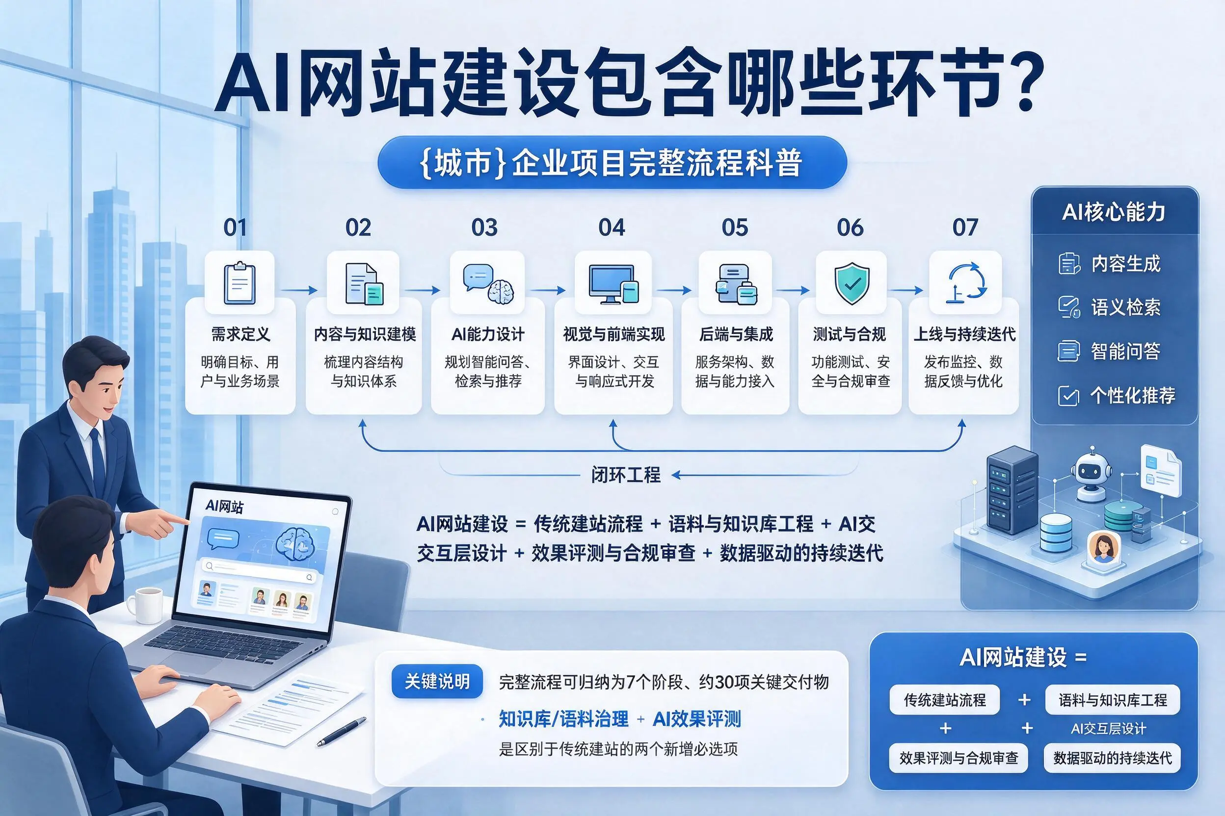 AI网站建设包含哪些环节？泰安企业项目完整流程科普